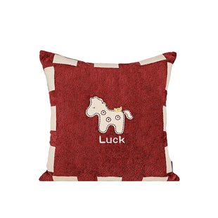 红色抱枕2026新年氛围感沙发客厅靠枕刺绣可拆洗高端好看的装饰