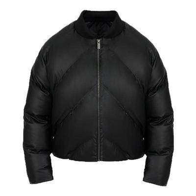 ANTIDOTE 斜分割撞钉MA1棒球领羽绒服男加厚pu皮面包服bomber外套