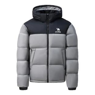 骆驼羽绒服女2025冬季新款热反射升温保暖加厚连帽面包服短款外套