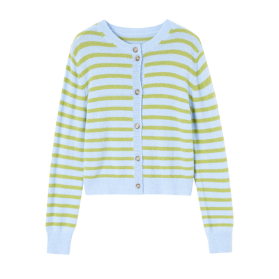 indicia标记商场同款25春季新款条纹撞色减龄针织开衫 F2A5KS040F