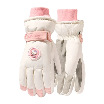 滑雪手套女士冬季hellokitty