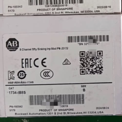 议价1734-IB8S 点数字输入模块24V DC 8通道 1734-1B8S Allen-Bra