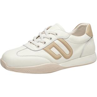 【商场同款】真皮小白鞋女平底鞋新款百搭牛皮休闲运动休闲鞋