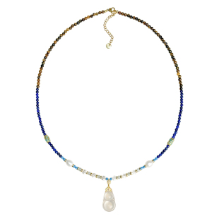 方糖家 原创设计天然珍珠高冰玉髓葫芦翡翠白水晶串珠项链女款