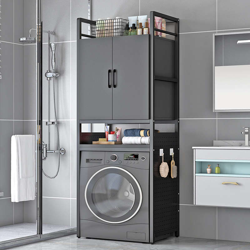 洗衣机置物架落地卫生间阳台款储物柜浴室波轮收纳上方架子洞洞板