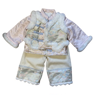 女童拜年服套装2025冬装女宝宝新中式国风汉服唐装两件套过年衣服