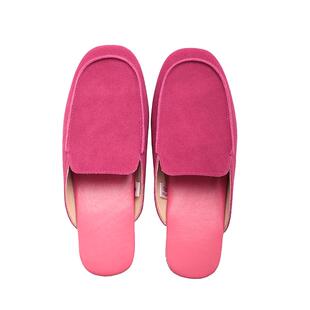 梵萨蒂新款轻奢复古羊皮拖鞋室内春秋家居男女牛皮牛筋底家用拖鞋