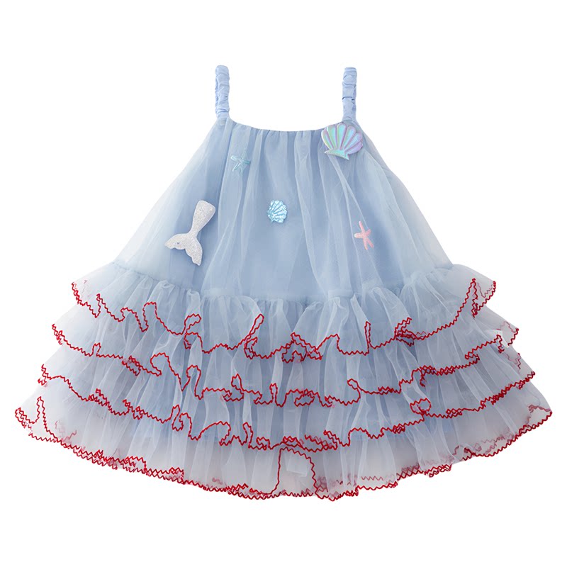 new idea女童宝宝洋气可爱吊带裙网纱蓬蓬裙夏季小公主甜美连衣裙