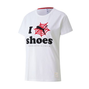 Puma/彪马 CHARLOTTE OLYMPIA 黑蜘蛛联名女款运动休闲T恤 596763