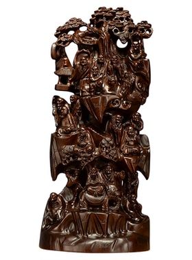 资深匠人客厅十八罗汉黑檀木中式