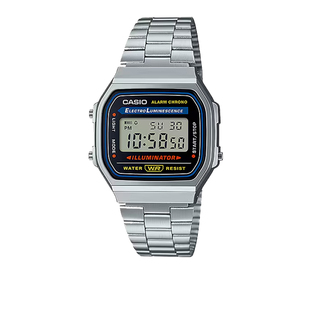 casio卡西欧手表男复古小方块银表正品学生女款电子表A168W