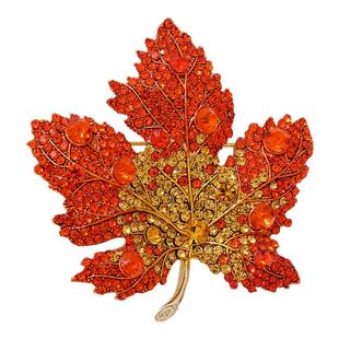 复古枫叶胸针精致轻奢配饰设计胸花气质高贵外套西装优雅大气服配