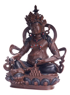 纯黄铜密宗黄财神佛像摆件