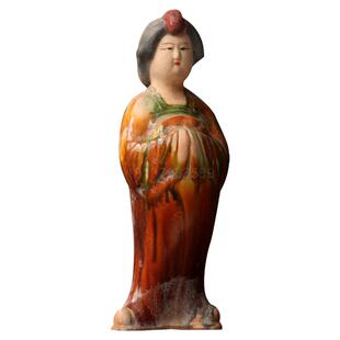 陶瓷仕女摆件仿古唐三彩侍女俑中式复古装饰艺术品古风老货老物件