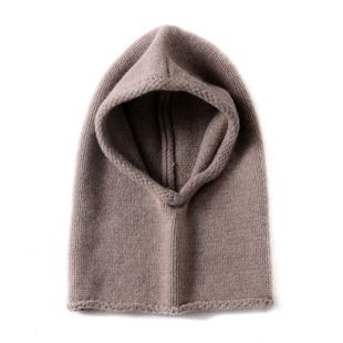 秋冬季羊毛帽子围巾一体男女款巴拉克拉法帽大头围羊绒毛线帽连帽