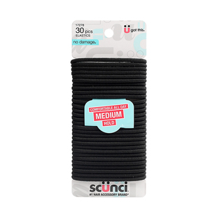 scunci美恩诗发圈女经典基础黑色发绳高马尾丸子头高弹橡皮筋