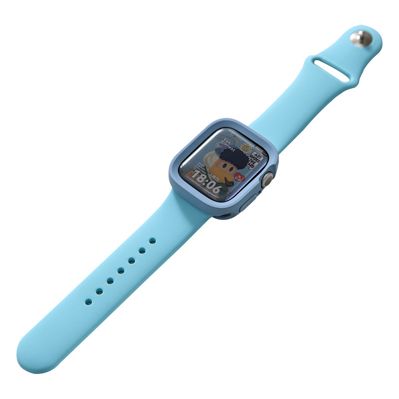 适用s10/S11苹果apple雾蓝系手表带ultra/s9硅胶iwatch壳7/8代se2