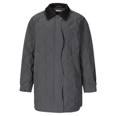 MOUSSY 冬季新品复古风撞色菱格90保暖羽绒服女028IAC30-1124