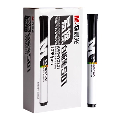 晨光白板笔可擦儿童无毒大容量教师用水性易擦记号笔粗头彩色办公教学涂鸦红蓝黑画板笔彩色可水洗文具用品