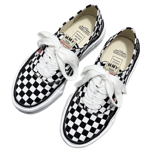 新款三原康裕mmy溶解鞋男棋盘格 日系潮流增高厚底mihara女帆布鞋