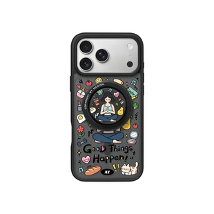 ANGYING× 自律生活适用iPhone18Promax手机壳新款ip16磁吸带支架Fo9苹果17pro保护套文艺18pm高级感全包女生