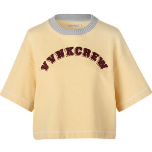 IIIVIVINIKO春夏新品简约百搭撞色截短字母短袖T恤女M310514321B