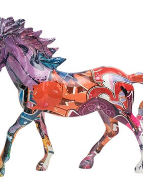 炫彩骏马客厅装饰摆件高级感招财