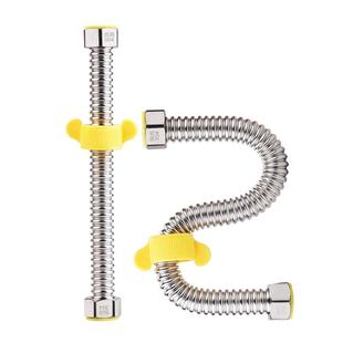 灵轩4分304不锈钢波纹管角阀连接热水器冷热进出水管防爆金属软管