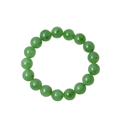 天然俄罗斯碧玉乌兰海苹果绿圆珠手链手串男女款高端玉石饰品礼物