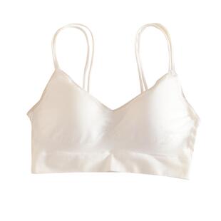 美背内衣女加厚胸垫一体小胸聚拢细带吊带网红爆款白色背心式文胸