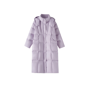 【辞旧】高克重300G+90白鸭绒羽绒服女冬季连帽保暖加厚长款外套