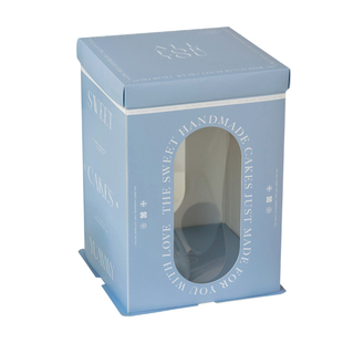 生日蛋糕盒子6/8/10寸双面开窗方形网红简约缤纷烘焙包装盒子家用