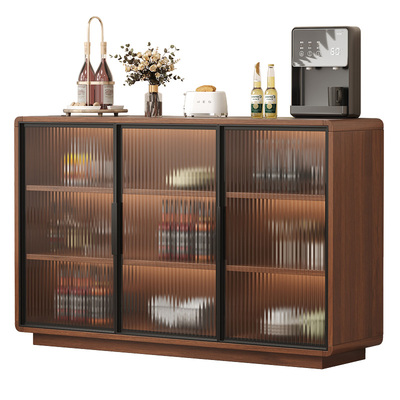 实木餐边柜靠墙一体柜子储物柜