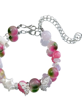 【粉雾星蝶】MIES原创星星串珠手链女小众油画风蝴蝶装饰高级感