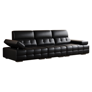 卡得利高靠背劳伦斯真皮沙发头层牛皮小户型客厅现代简约直排沙发