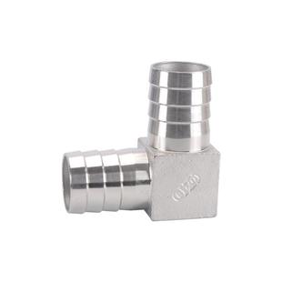 304不锈钢双头宝塔弯头L型90度直角软水管皮气管竹节接头双格林头