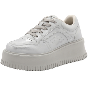 百丽女鞋子新款休闲运动鞋松糕鞋厚底增高脏脏小白板鞋B2203CM4