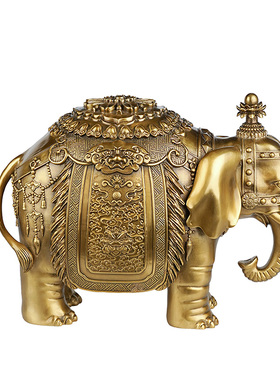 欧式黄铜大象摆件招财旺宅摆件