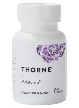 Thorne悦恩美国进口褪黑素安瓶胶囊5毫克睡眠片60粒 SF780