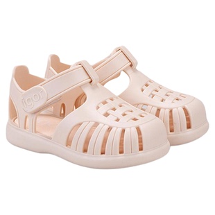 igor西班牙儿童凉鞋夏天新款沙滩鞋软底魔术贴女童洞洞鞋子朔溪鞋