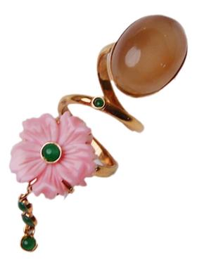 承李李原创设计花朵月光石翡翠