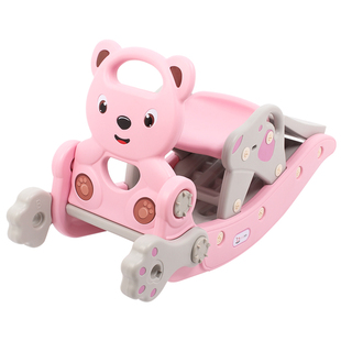 儿童摇摇马二合一溜溜车1岁宝宝小木马摇摇椅玩具防侧翻婴儿滑梯