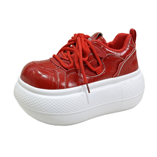 2026春季新款8cm内增高女鞋厚底小个子丑萌大头鞋百搭运动休闲鞋