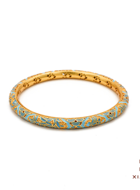 青花瓷国风复古珐琅彩烧蓝手镯