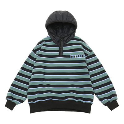 男童加绒卫衣韩版帽衫条纹套头衫