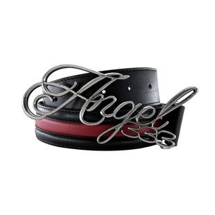 [PCCVISION] 3MAN0N Angel333黑红拼色牛皮革合金做旧花体腰带