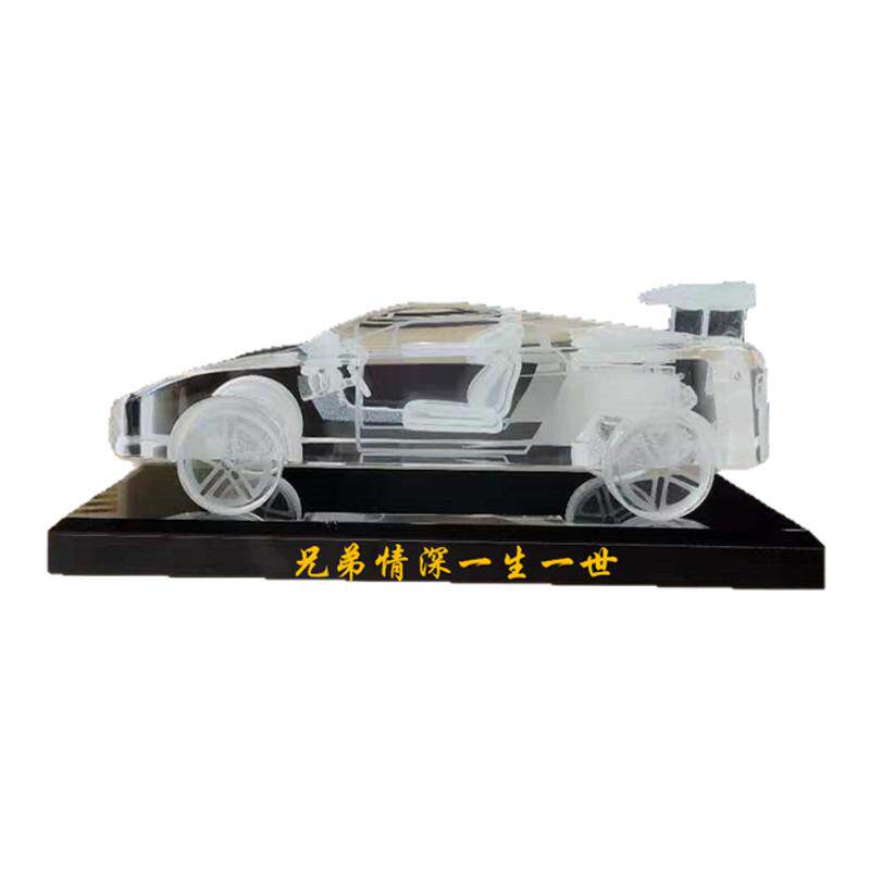 水晶汽车兄弟退伍纪念礼物摆件