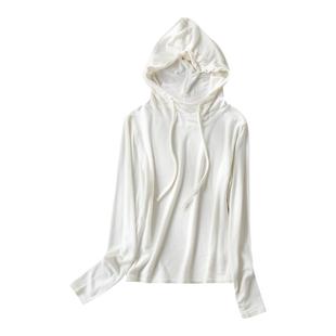 糯米柔软羊毛套手指头连帽打底衫女秋冬保暖针织毛衣内搭女绒衫