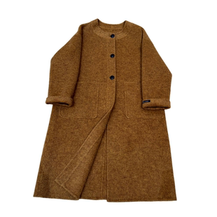 赫本风双面羊毛大衣女25秋冬新款百搭中长款气质风毛呢外套带围巾