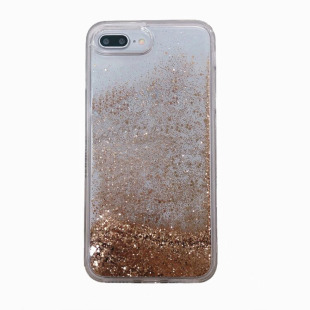 网红同款适用苹果7手机壳iphone8plus金色流沙XS/14大红12pro软13防摔15promax套